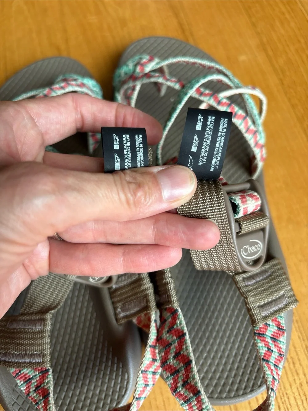 Chaco ZX/2 Classic Sandals Dolman Pine Taupe Red Green Womens Sz 8 Hiking Arch